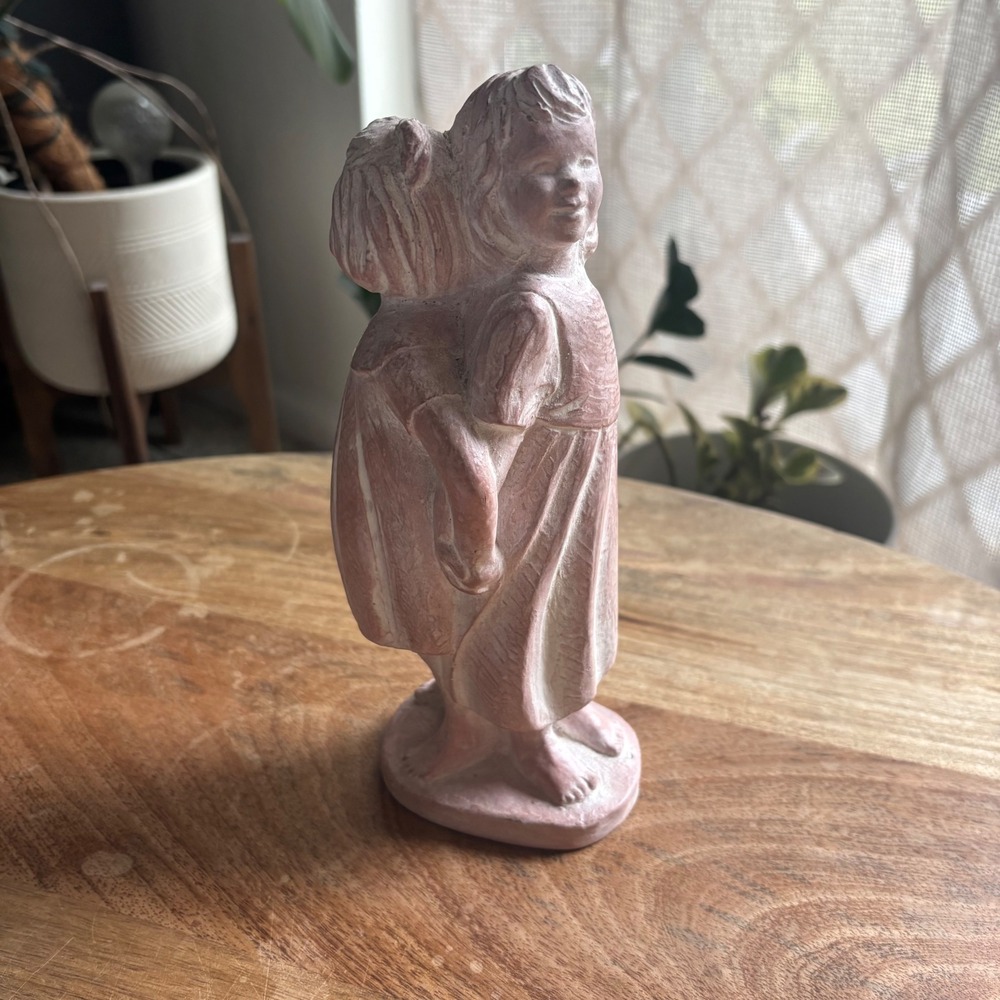 Isabel Bloom Sisters Figurine Pink Concrete Sculpture 2000